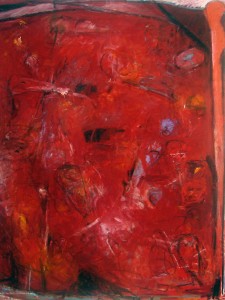 MTSU Professor Emeritus David G. LeDoux's "Sediment," a painting created during his 1990-95 "Red Period," is included in the Todd Art Gallery's weeklong exhibit, "David LeDoux: A Life in Paint,” May 23-27.