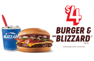Dairy Queen $4 Burger and Mini Blizzard Treat