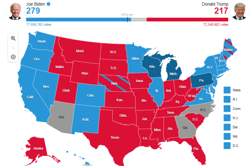presidential map nov 11