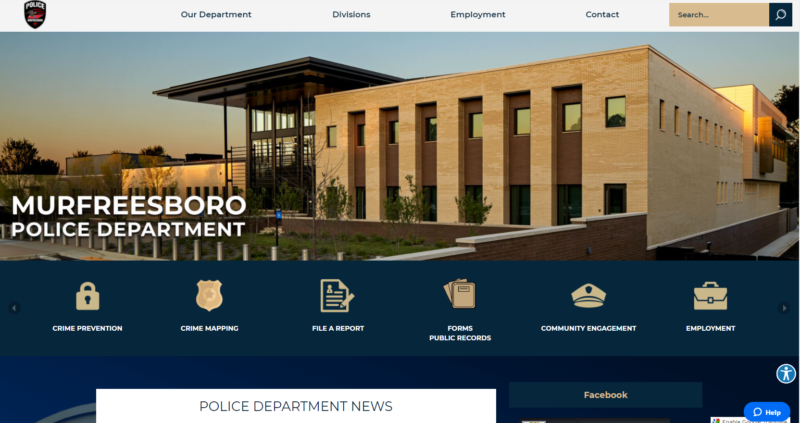 murfreesboro police webpage