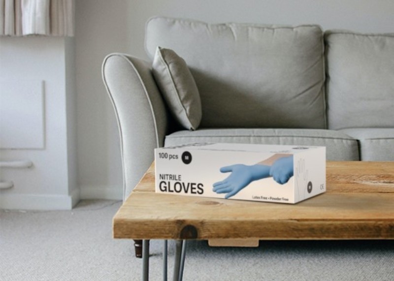 gloves on coffee table