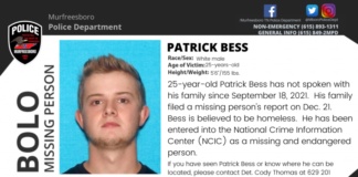 25-year-old Patrick Bess has not spoken with his family since September 18, 2021.