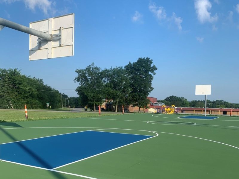 La Vergne Basketball Tennis Courts Open After Resurfacing Striping