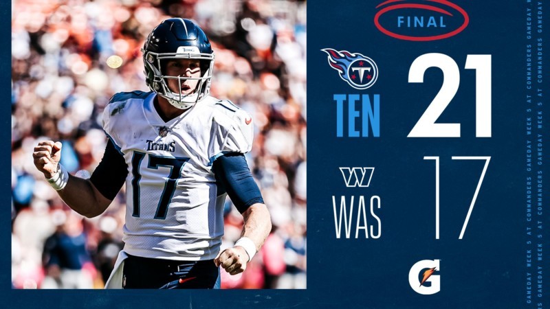 The Titans Survive a Late Game Scare Against Washington and Get the Win -  Rutherford Source