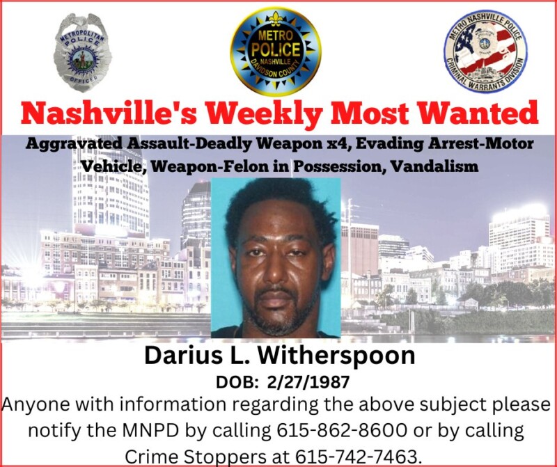 Nashville's Weekly Most Wanted as of March 21, 2023 - Rutherford