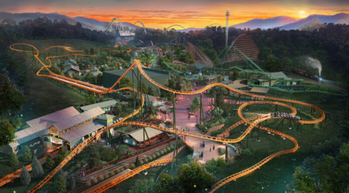 When Dollywood's Big Bear Mountain opens in early May, it will be the longest of all coasters in the theme park. Photo courtesy of Dollywood Company