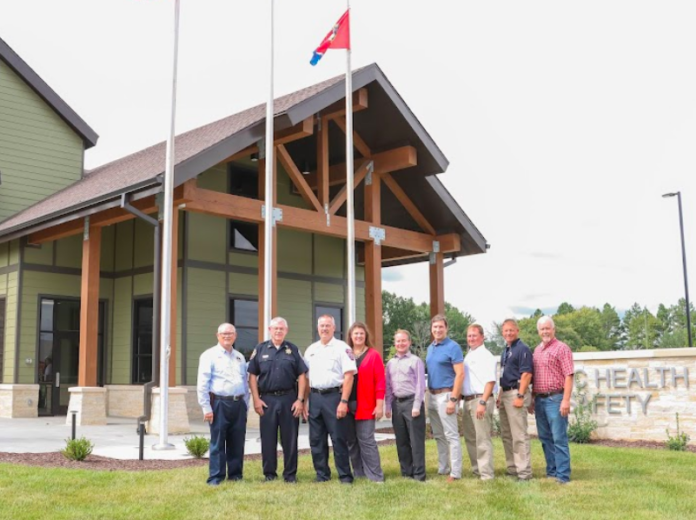 Flag raising of the New Rockvale Public Health & Safety Building (Photo: Rutherford County Government)