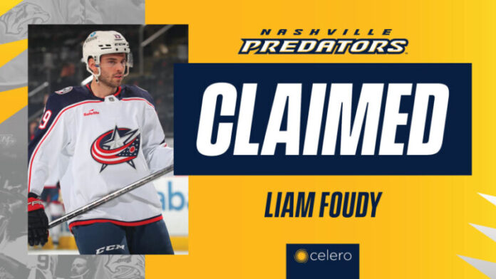 Predators Claim Liam Foudy on Waivers from Columbus