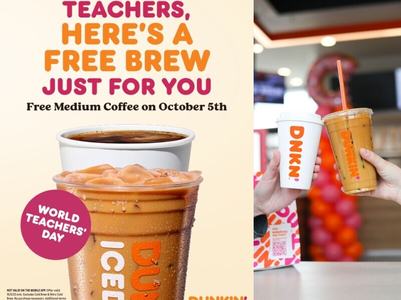 Dunkin’ Treats Educators to Free Coffee on World Teachers’ Day