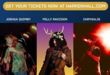 Harken Hall to Host Meet & Three Music Showcase Featuring Milly Raccoon, Joshua Quimby, and Chrysalis