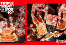 Pizza Hut Introduces New Limited-Edition Tipsy Elves Triple Treat Box Onesie Pizza Hut Doubles Down on Helping Fans Holiday Harder with New Limited-Edition Tipsy Elves Triple Treat Box Onesie (PRNewsfoto/Pizza Hut)