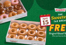 Krispy Kreme Offers Free Dozen on Tax Day 2026 Krispy Kreme is celebrating Tax Day 2026 by offering Americans a free Original Glazed dozen doughnuts with the purchase of any dozen at regular price, marking the fourth consecutive year the brand has rewarded customers for completing their taxes. What Is the Krispy Kreme Tax Day 2026 Deal? On April 15, 2026 only, guests can receive a free Original Glazed dozen when they purchase any dozen doughnuts at regular price in shop or drive-thru, with a limit of two dozen per guest. How Can You Get the Free Krispy Kreme Dozen Online? Guests who order any dozen online at regular price for pickup or delivery can use the promo code "TAXBREAK" to receive a free Original Glazed dozen via the Krispy Kreme app or website, with a limit of one free dozen per online order. When Is the Krispy Kreme Tax Day Promotion Available? The offer is available on Wednesday, April 15, 2026 only, at participating Krispy Kreme locations in shop, drive-thru, or online for pickup or delivery. What Did Krispy Kreme Say About the Tax Day Offer? "Finishing your taxes is a big accomplishment, and we think that deserves a reward," said Alison Holder, Chief Brand and Product Officer at Krispy Kreme. "Our Tax Day offer is a simple, joyful way to celebrate crossing that last thing off your to do list – and enjoying something sweet once it's finally done." What Other Krispy Kreme Offers Are Available This Spring? The Tax Day promotion runs alongside Krispy Kreme's Spring Seasonal Collection, available in shop and drive-thru and for pickup or delivery via the Krispy Kreme app and website. How Can Customers Share Their Krispy Kreme Tax Day Experience? Done with your taxes? Celebrate with an Original Glazed® dozen for free on April 15 with purchase of any dozen at regular price.