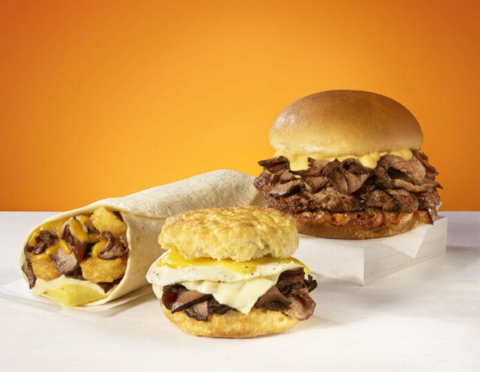 PrimeRibBurgerBiscuitBurrito Hardees Hardee's Prime Experience brings premium flavor and protein from morning to night with the Prime Rib Breakfast Burrito, Prime Rib Biscuit.
